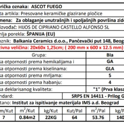 Ascot Fuego 20x60cm