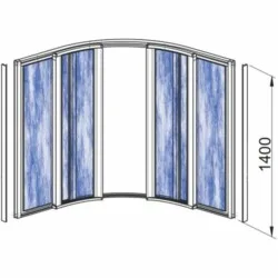 Polyagram Kabina Athena Pvc Ispuna Silver Profil 125x125cm