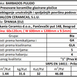Pulido Barbados White 60x120cm