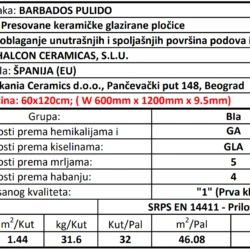 Pulido Barbados White 60x120cm