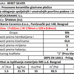 Beret Silver 17x52cm