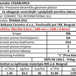 Casablanca 60x120cm