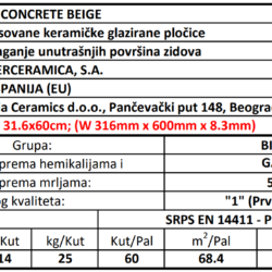 Concrete Beige 31.6x60cm