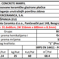 Concrete Marfil 31.6x60cm