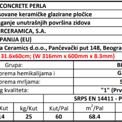 Concrete Perla 31.6x60cm