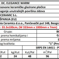 Elegance DC. Warm 33.3x100cm