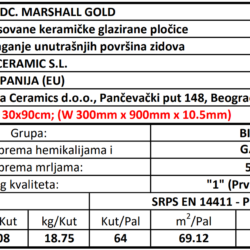 Marshall dc. gold 30x90