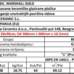 Marshall dc. gold 30x90