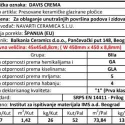 Davis Crema 45x45cm