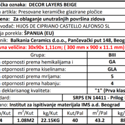 Layers Decor Beige 30x90cm
