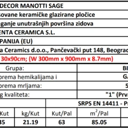 Le Giare Decor Manotti Sage 30x90cm