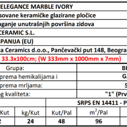 Elegance Marble Ivory 33.3x100cm
