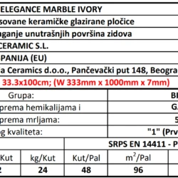 Elegance Marble Ivory 33.3x100cm