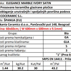 Elegance Marble Ivory Satin 60x60cm