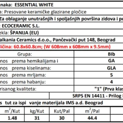 Essential White 60.8x60.8cm
