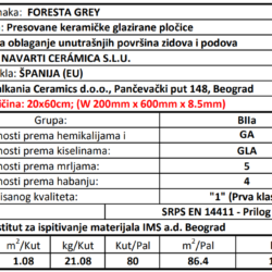 Foresta Grey 20x60cm