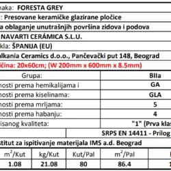 Foresta Grey 20x60cm