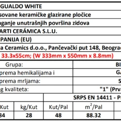 Gualdo White 33.3x55cm