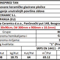Inspired Tan 30x90cm