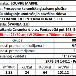 Louvre Marfil 25x70cm