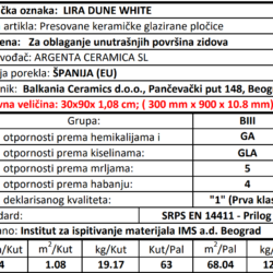 Lira Dune White 30x90cm