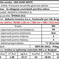 Lira Dune White 30x90cm