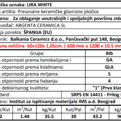 Lira White 60x120cm