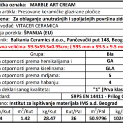 Marble artcream 59.5x59.5