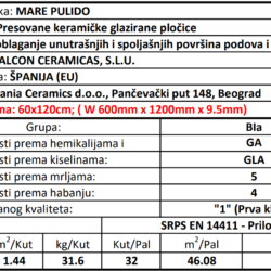 Pulido Mare 60x120cm
