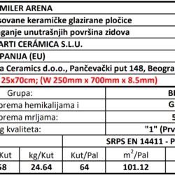 Miler Arena 25x70cm