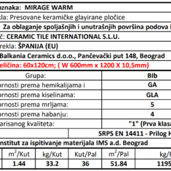 Mirage Warm 60x120cm