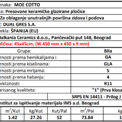 Greda Moe Cotto 45x45cm