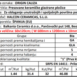Origin Caliza 60x120cm