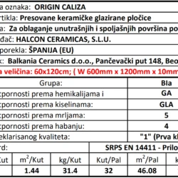 Origin Caliza 60x120cm