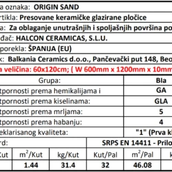 Origin Sand 60x120cm