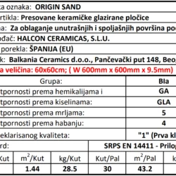 Origin Sand 60x60cm