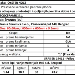 Oyster Noce 60x60cm
