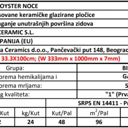 Oyster Noce 33.3x100cm