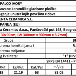 Palco Ivory 30x90cm