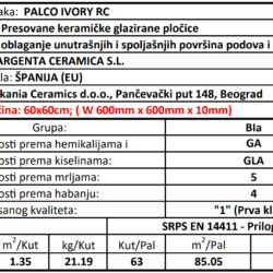 Palco Ivory RC 60x60cm