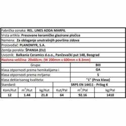 Adda REL. Lines Marfill 20x60cm