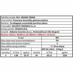 Aruma RLV. Crema 30x90cm