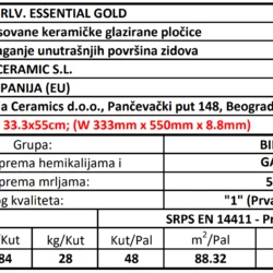 Essential RLV Gold 33.3x55cm
