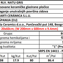 Keon RLV Natu Gris 20x60cm