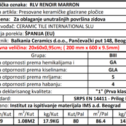 Renoir RLV Decor Marron 20x60cm