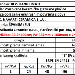 Blanco RLV Hanne Mate 33.3x100cm