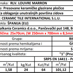 Louvre RLV Marron 25x70cm