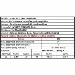 Artan RLV. Track Natural 33.3x55cm