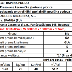 XL Ravena Pulido 80x160cm
