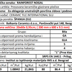 Rainforest Nogal 20x60cm